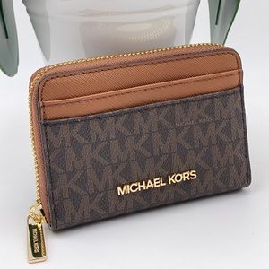 Michael Kors MD ZA Card Case Wallet Brown